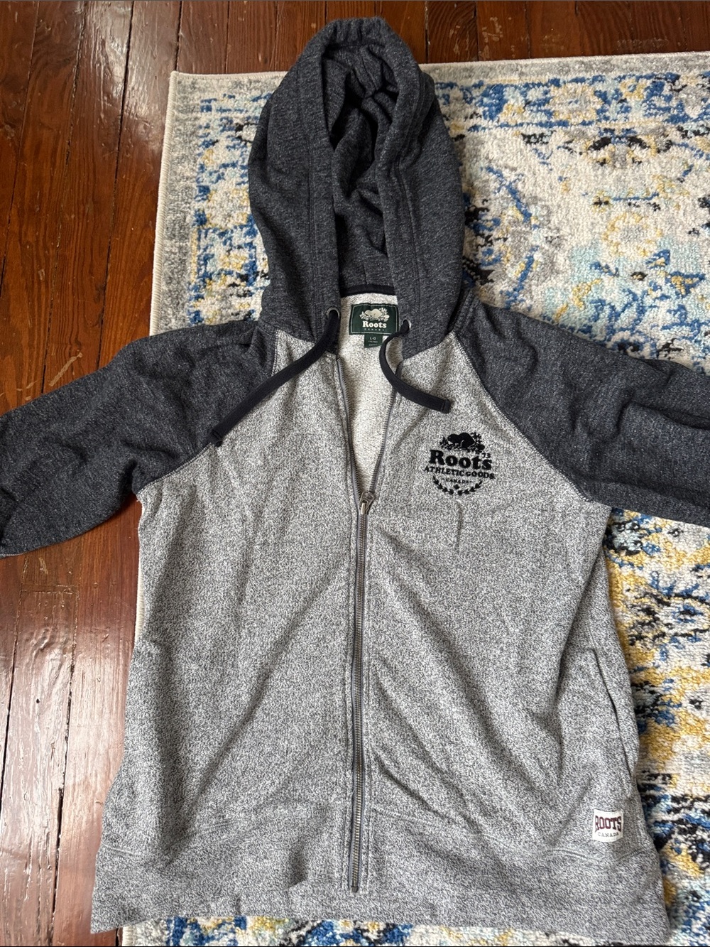 Roots Grey Two-Tone Zip Hoodie